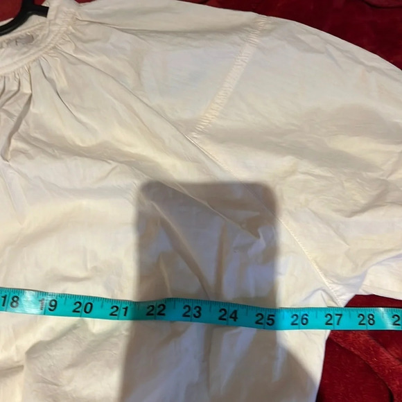 Violet Puff Sleeve  Gauze Peasant Dress Beige Sz Large - Picture 5 of 14